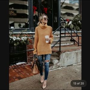 Mustard Chunky sweater turtleneck